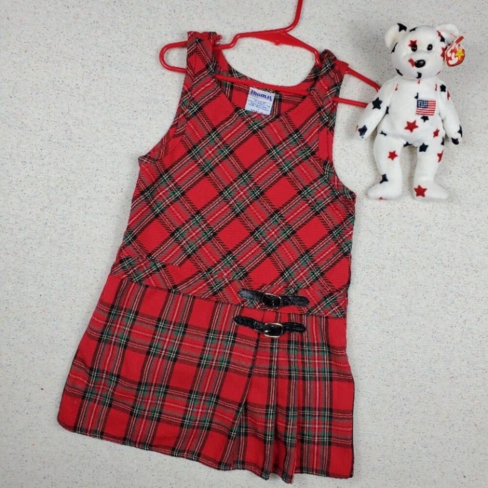 Vintage Plaid Pleated Dress 4t